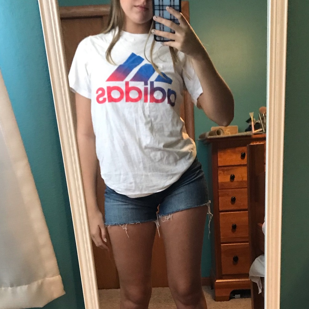 White adidas graphic tee